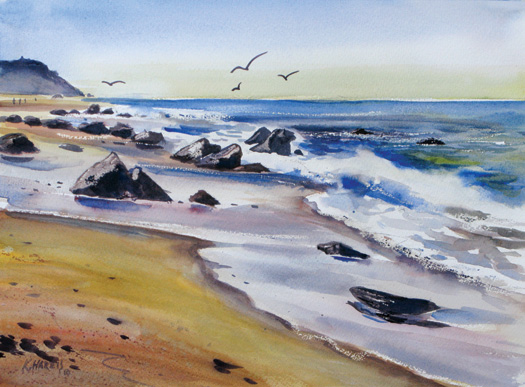 Crystal Cove beach Watercolor